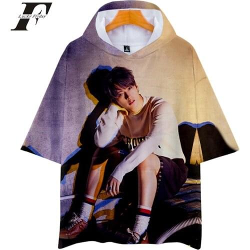 Kpop Stray Kids 3d T SHIRT women/men Album Yellow Wood Hooded tshirt Harajuku tee shirt femme Short sleeve hooded Clothes