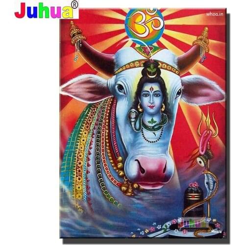 Lord Shiva and Nandi Queen Diamond Painting Full Square/Round Drill 5D DIY Diamond Embroidery Cow Portrait Home Decoration Gift