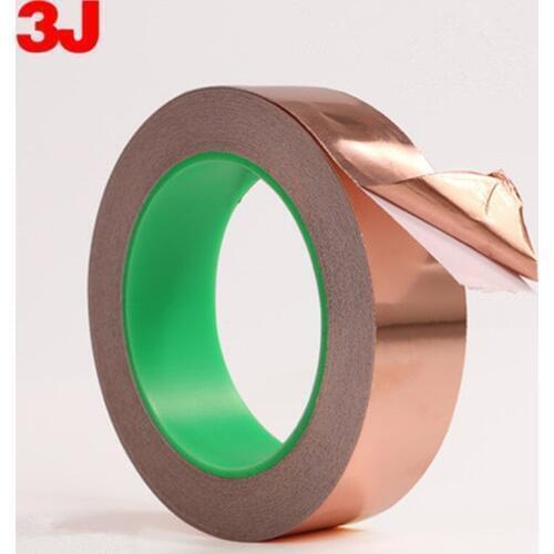1PCS 20M 3mm-40mm 15mm Double guide copper foil tape Pure copper Conductive adhesive tape Shield tape Single side glue Soldering