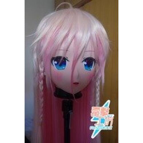 KM91812)Top Quality Handmade Female Resin Full Head Cosplay Japanese Role Play Anime IA Kigurumi Mask Crossdresser Doll