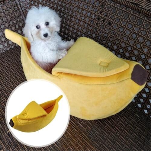 L/M/S Pet House Banana Shape Cat Bed HouseCat Mat Beds Warm Durable Portable Pet Basket Kennel Dog Cushion Cat Litter Kennel