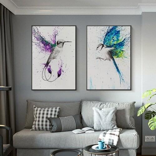 Flying Birds Color Bright Abstract Wings Canvas Painting Modern Posters And Prints Wall Art Pictures For Living Room Home Decor