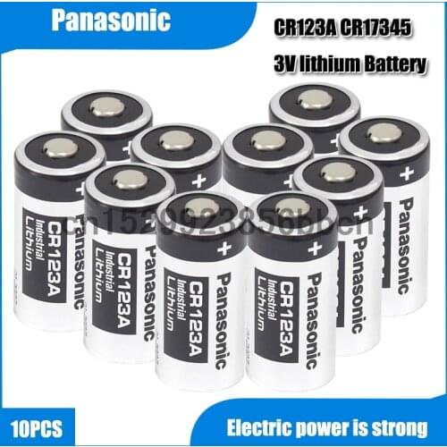 10pcs Panasonic Lithium Primary CR123A 3V cr 123 Dry Battery CR17345 17345 1400mAh Batteries 123a For Camera Medical equipment L