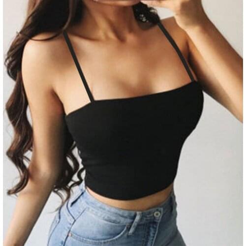25#2020 Womens Summer Camis Tanks Tops Sleeveless Cotton Bustier Unpadded Bandeau Bra Vest Crop Top Seamless Bralette Tees