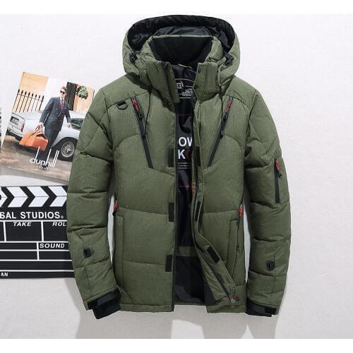 Men Overcoat Coat Warm Winter Hooded Coat Jacket