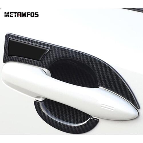 For Toyota Corolla Sedan 2019 2020 2021 Carbon Fiber Door Handle Bowl Cover Trim Molding Decoration Cap Accessories Car Styling