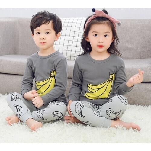 New Autumn Winter Boys Girls Sleepwear Cartoon Pajamas Sets Long Sleeved Pyjamas Kids Boys Clothes Homewear Suit Pijama Infantil