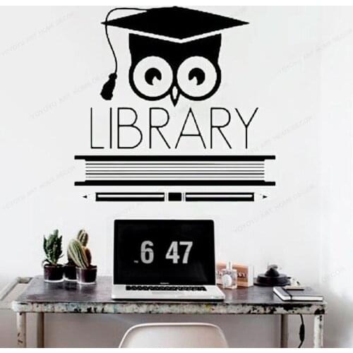 Library Decal Reading Corner wall decor Classroom vinyl wall sticker room removable wall art mural HJ428