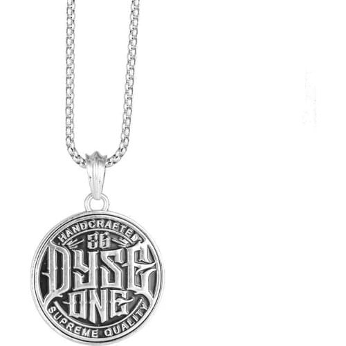 Alloy round letter pendant