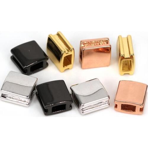 Rectangle squares beads for Adjustable Sliding Knot Closure bracelet cooper based space beads bracelet Hand Chain