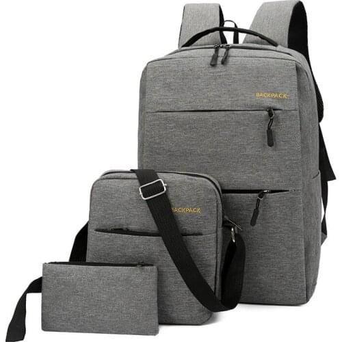 USB Charging Mens Bag Casual Multifunctional Backpacks Men School Bags 3 sets Backpacks 3PCS Fashion Laptop Bag Small Backpack