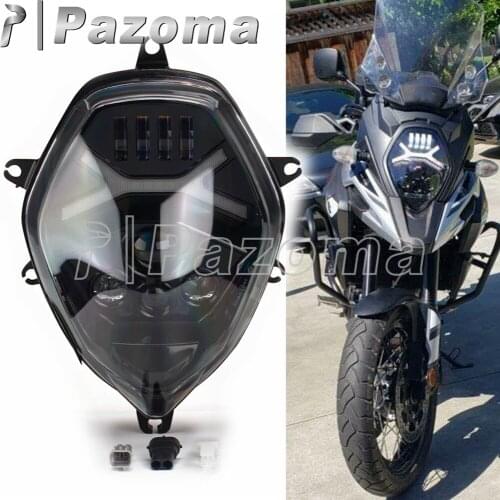 E9 E-Mark LED Headlight Head Lamp w/ Halo DRL High Low Beam Head Light Front Lamp for Suzuki V-STROM DL650 DL1000 DL 650 DL 1000