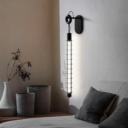 Retro Industrial Led Wall Lamp Modern Iron Chain Wall Lamp Living Room Bedroom Bedside Lamp Creative Bar Atmosphere Stair Lamp