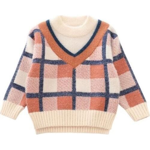 Boy Mink hair Sweater Autumn Winter Children Girl Socket Sweater Baby Thickening Boys' sweater Underwear Kids clothes Thermal