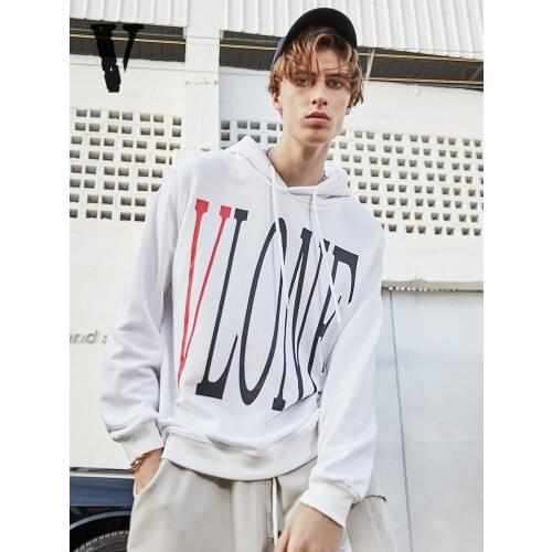 VLONE Hoodies Sweatshirts Mens Big V Loose Street Hip Hop Pullover Womens Trend