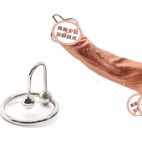 Urethral Dilator Penis Plug Penis Cock Rings Male Chastity Device Sex Catheter Sound Bead with Head Ring Stainless Steel Sex Toy