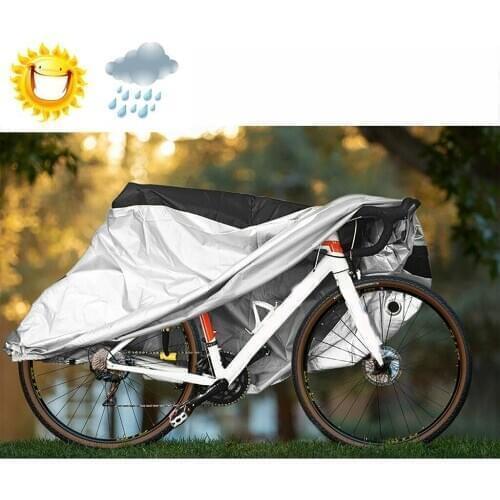 Bicycle Cover with Locking Hole for Outdoor Storage 1 or 2 Bikes Yard Garden Travel Car Racks Ripstop Waterproof & Anti-UV Cover