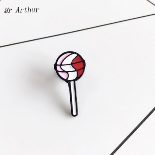 Lollipop Balloon Enamel Delicious Sweets Brooch Backpack Clothes Lapel Food Jewelry Gift for Kids