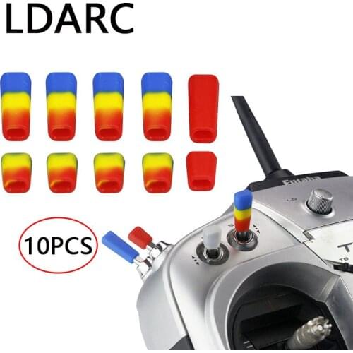 LDARC 10PCS RC FPV Remote Control Switch Protection Sleeve Lever Cap Silicone Cover Mix Color for RC Drone