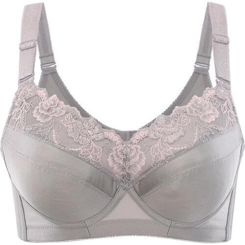 Womens Floral Embroidered Smooth Minimizer Full Coverage Bra Underwire Padded bra 34 36 38 40 42 44 46 48 B C D E F G