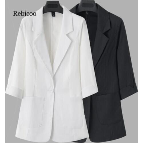 Women Office Wear Suit Blazer 2020 Solid Casual Single Breasted Coat Jacket Long Sleeve Notched Collar Pockets Blazers