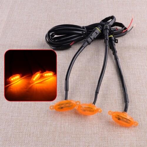 1 Set Car Orange Front Bumper Grille Daytime Running LED Lights Fit for Chevrolet Silverado 1500 2016 2017 2018 2019 2020 2021