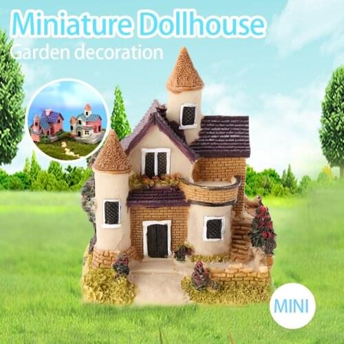 1pc Random Send Miniature Dollhouse Bonsai Craft DIY Garden Landscape Vintage Mini Resin House Crafts Decoration