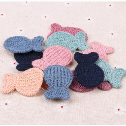 10pcs Fish Knitted Lace Applique Trim Embroidered Lace Ribbon For Garment Accessories Decoration Sewing 35mm MZ304-1