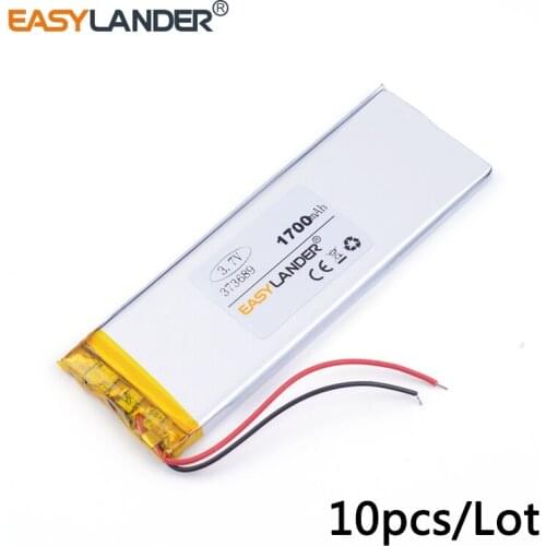 10pcs /Lot 3.7v lithium Li ion polymer rechargeable battery 373689 1700mAh for China Note5 Clone n9200 MTK Android Smart Phone