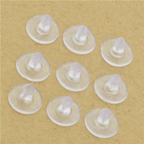 100pcs/lot Earrings Jewelry Accessories Rubber Back Silicone Round Ear Plugging Blocked Plastic Earring Back Stoppers for DIY