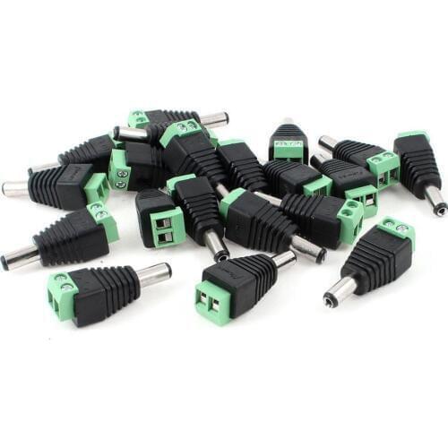 1000 pcs 5.5mm x 2.1mm male DC Power Female Plug Jack Adapter Connector Plug for CCTV LED Strip Light