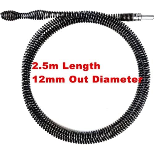 2.5m Length Household Kitchen Toilet Sewer Dredger Spring Pipe Cleaning Tool Extension Spring With Connector