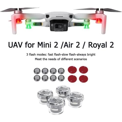 4pcs Universal Drone Flash Strobe Lamp Flight Night Light for DJI Mavic Air 2/Mini 2/Phantom 4 Pro Drone Accessories