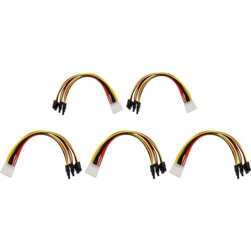 5PCS 4 Pin IDE Molex to 3 Serial ATA SATA Power Splitter Extension Cable Connectors Computer Connection and Plugin