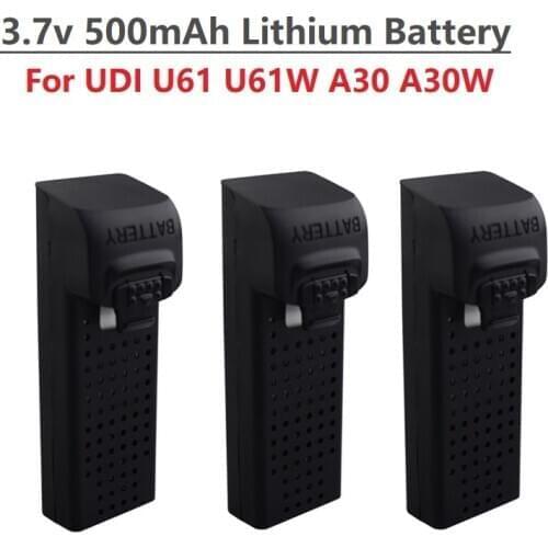 5Pcs For UDI U61 U61W A30 A30W RC Drone Battery 3.7V 500mAh Lipo battery Quadcopter Spare Parts For UDI U61 U61W A30 A30W Drone
