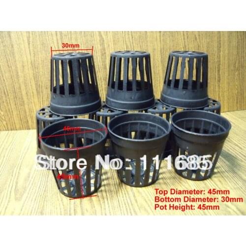Free shipping 10Pcs Middle Size Plastic Net Slip Pot Aquarium Live Plant, Hydroponic Plant Pot Basket Fish Tank