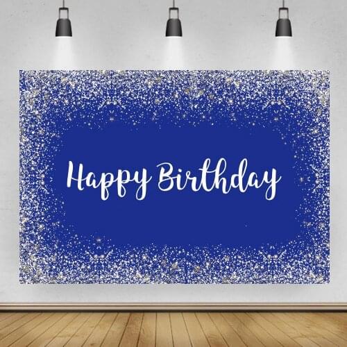 Glitter Happy Birthday Party Decoration Backdrop For Photography Customize Background For Photocall Wedding Baby Shower Curtain