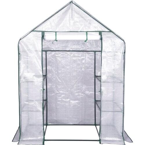 Large Garden Greenhouse with 6 Levels for Plants Flowers Vegetables 143x73x195cm Garden Shed Crops PE Cover Plant Protection