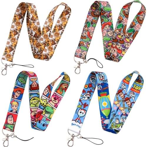 LB1536 Disney Toy Story Lanyard Key Neck Strap Mobile Phone Decoration Key Chain Jewelry Gifts for Friends