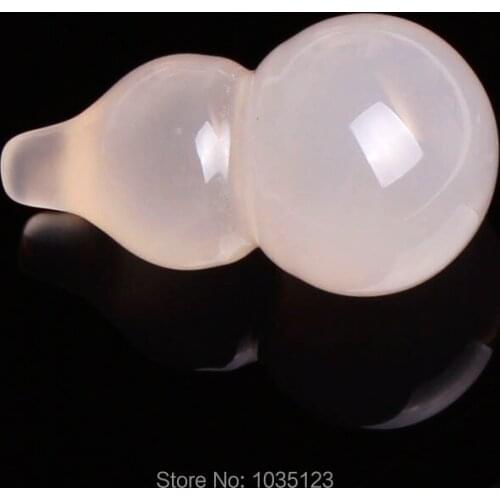 High Quality 20x35mm Smooth Natural White Agates Gourd Shape DIY Gems Loose Beads 1Pcs Creative Jewellery Making w3453