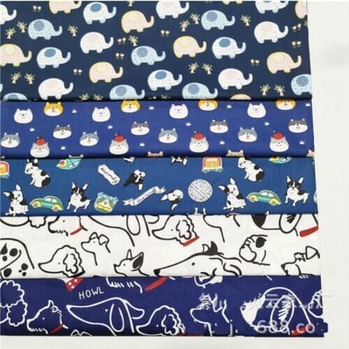 Dog Printed Baby Cotton Quilting Fabric by half meter for DIY Sewing Bed Sheet making cotton fabric
