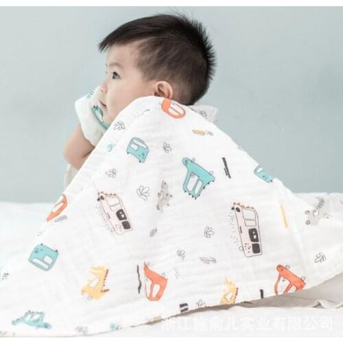 Baby Sleeping Swaddle Wrap Cotton Muslin Receiving Blanket Printed Bath Towel