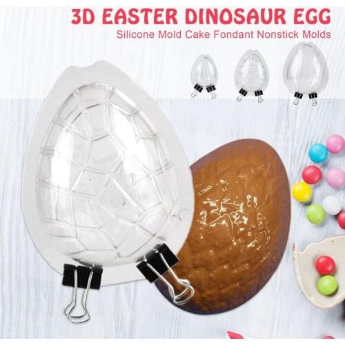 DIY 3D Acrylic Easter Dinosaur Egg Shape Cake Chocolate Mold Reusable Family Party Cake Decoration Baking Tools