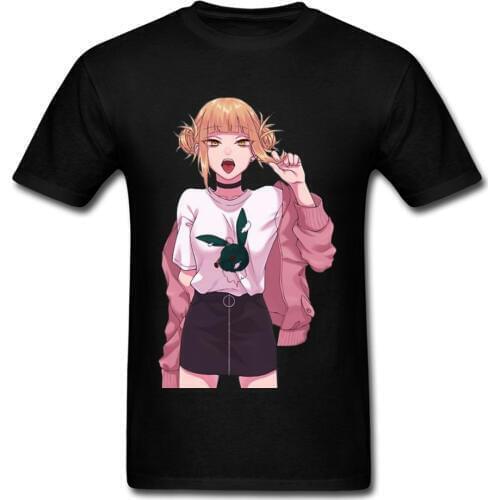 My Hero Academia Toga Himiko T Shirt Kawaii Waifu Ahegao Pin Up Boy Tshirt Summer Camisa All Might Funny T-Shirt Boy Christmas