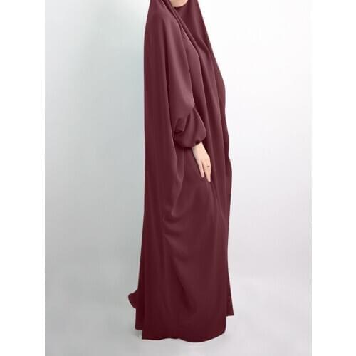 Eid Muslim Women Hooded Abaya Dress Prayer Garment Long Khimar Hijab Jilbab Abaya Full Cover Ramadan Gown Abayas Islamic Niqab