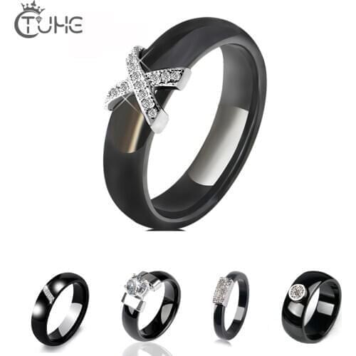 Classic Elegant Cerami Ring Set Crystal Bridal Jewelry Set 5 Style Rhinestone Wedding Ceramic Rings Sets Fashion Jewelry Gift