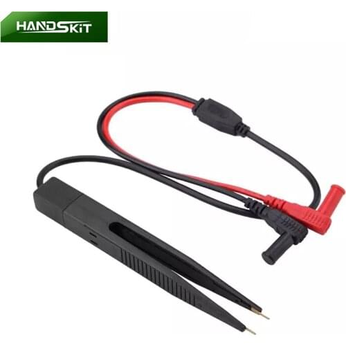 HANDSKIT SMD Chip Component LCR Testing Tool Digital Multimeter Tester Meter Pen Probe Lead Tweezers Voltmeter Capacitance Test