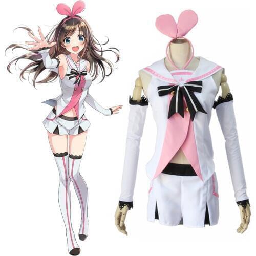 Virtual Youtuber A.I.Channel Kizuna AI Cosplay Costume Super AI Role Play Full Set Sailor Suit Tops Shorts