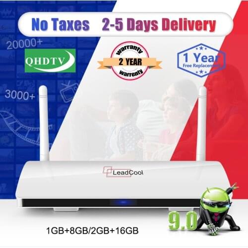Leadcool iptv box android 9.0 QHDTV Amlogic S905W 4K H.265 2.4G Wifi Media Player leadcool Android TV Box iptv ship from France