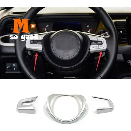 3pcs For Honda Fit Jazz Steering Wheel Switch Control Decoration Sticker Cover Trim Car styling 2020 2021 Accessories ABS Matte
